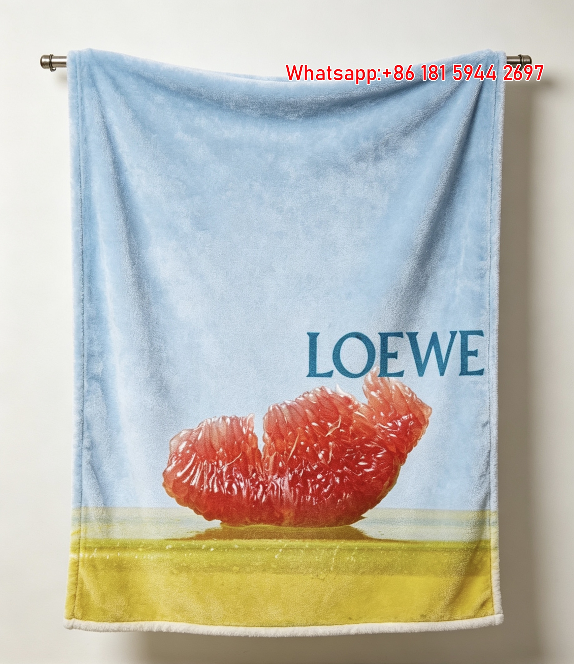 LOEWE Cherry Print Flannel Fleece Throw Blanket L035